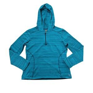 REI Hoodie Women's Medium Long Sleeve Blue Quarter Zip